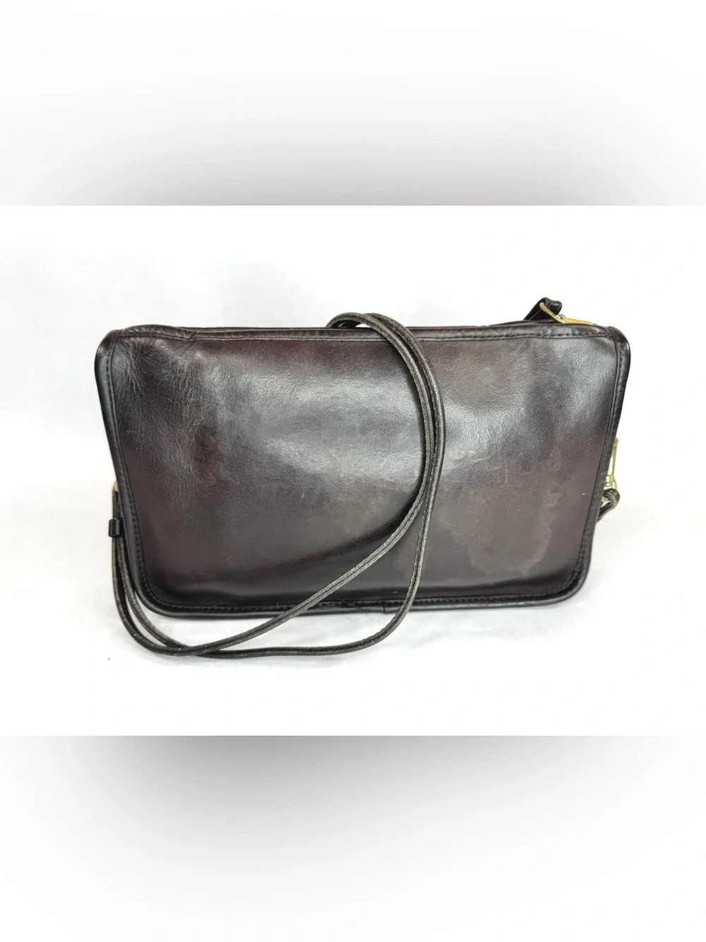Vintage Coach Basic Bag 9455 Brown Glove Tanned Leather Crossbody Purse NYC USA